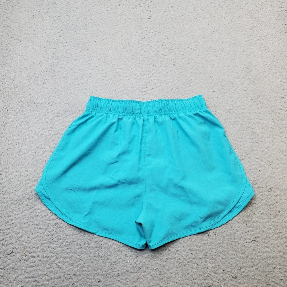 Nike Tempo Shorts Womens S Blue Lined Dri-Fit Mid Rise Elastic Waist Swoosh Logo